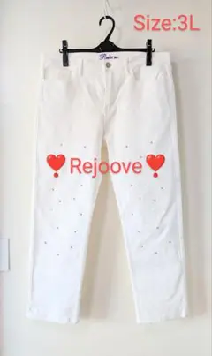 ❣️Rejoove❣️夏秋 3L レジューヴ 美脚 デニムパンツ ラインストーン
