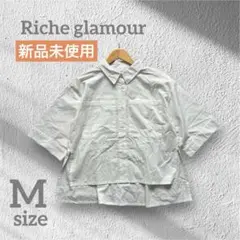 新品タグ付き♥︎リシェグラマー　 ホワイト　シャツ 半袖 M クロップド丈