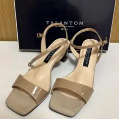 【新品未使用】TALANTON ストラップ付サンダル　ベージュ　ヒール5センチ