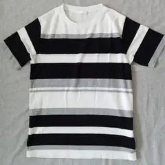 セロニアス ボーダー半袖Tシャツ ストライプ M ブラック グレー ホワイト