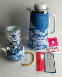 タイガー マインポット 有田焼 茶器揃え 牡丹 新品 希少 レトロ