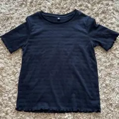 ユニクロ　シャーリングメロウTシャツ　Tシャツ　女の子　140 ネイビー　紺