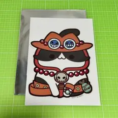 ワンピース　ニャンピース BIGステッカー MEGA CAT エース