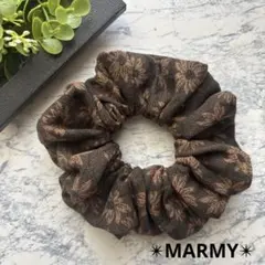 No.34 新商品♦︎コットンリネン　花柄　ブラウン