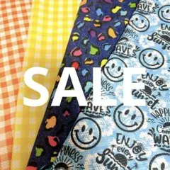SALE メッシュ生地　スマイル　4枚