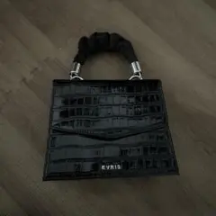 EVRIS ブラック クロコダイル風 ミニバッグ