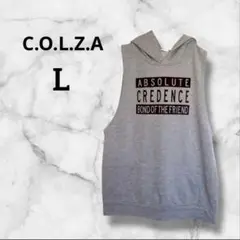 C.O.L.Z.A フード付きノースリーブパーカー　グレー　Lサイズ