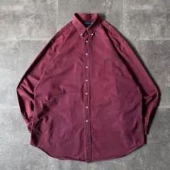 00s Ralph Lauren BDシャツ 4XL相当 ボルドー A342
