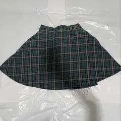 トップバリュ TOPVALU 子ども用 スカート チェック柄 グリーン 160