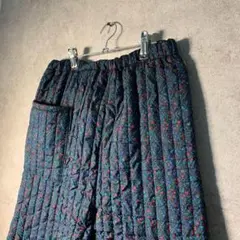 【ヴィンテージ】昭和レトロ 裏起毛 小花総柄リラックスパンツ古着usedBM15