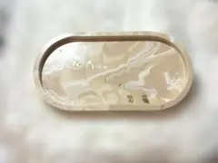 ジェスモナイト マーブル楕円形インテリアトレイ