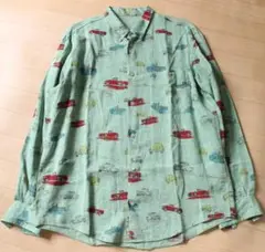 美品.4万円) papas パパス 長袖シャツ 麻100％【リネンシャンブレー