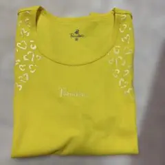 最終価格　中古　難あり　Paradiso イエロー ハート柄 Tシャツ Lサイズ