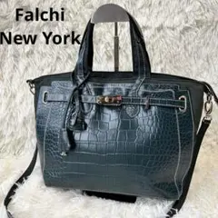 Falchi New York クロコ型押し 2WAYナイロントートバッグ