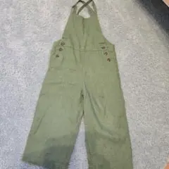 オリーブグリーン サロペット 4ボタン付き