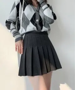 【本日限定お値下げ品】ダークグレー プリーツミニスカート