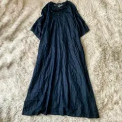 Sorte cuff ソルテカフ　リボン付きデニムワンピース　コットン