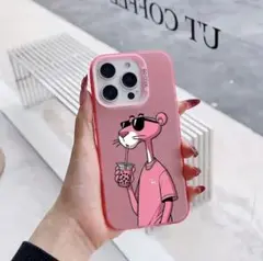 ピンクのパンサーキャラクターiPhoneケース