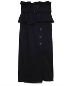 SNIDEL ハイウエストポンチスカート BLACK