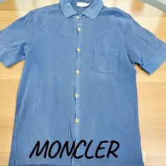 『訳あり』MONCLER ブルー 半袖シャツ