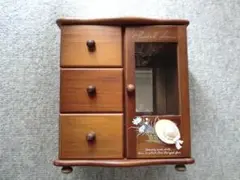 美品　木製アクセサリーボックス　ジュエリー　カントリー調　アーリーアメリカン