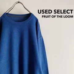 古着 “フルーツオブザルーム” Sweat Pullover / 青 無地