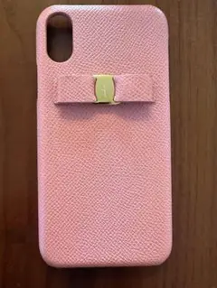 ferragamoフェラガモ ピンクのiPhone Xケース リボン付き