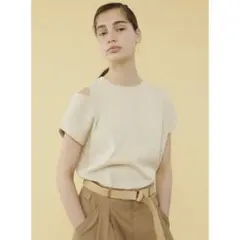 6(ROKU)　ロク　ショルダースリットニットプルオーバー　オープンショルダー