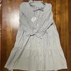《⭐️タイムセール⭐️》新品タグ付　水色　五分袖シャツワンピース