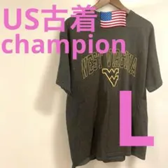 US古着 チャンピオン カレッジロゴ Tシャツ グレー霜降り ヴィンテージ L