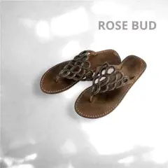 【ROSE BUD】 ローズバッド レザー ビジュー トングサンダル 37
