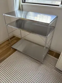 開封のみ新品　無印良品　ステンレスシェルフ　ワイド小