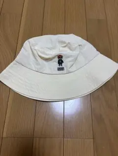 クリーム色キャラクター刺繍ハット