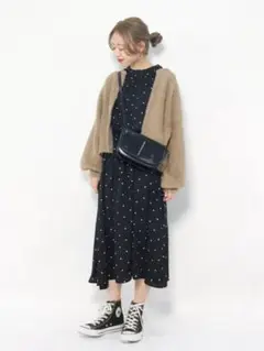美品チャオパニックティピー フェザーカーディガン ファージャケット ノーカラー