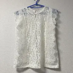 タグ付き未使用☆GUのレースデザインT(ノースリーブ)