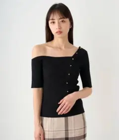 SNIDEL トップス シルクブレンドアシメニットプルオーバー