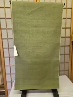 オリーブグリーン 紬生地 未使用