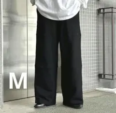 precme. blocking straight sweat pants 黒M