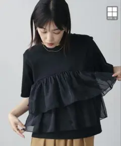 オーガンジードッキング半袖Ｔシャツ