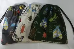 残1★値下げ【ハンドメイド】コップ入れ3枚/18*20/昆虫