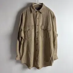 90'sポロバイラルフローレン コットン100％千鳥格子フランネルワークシャツM