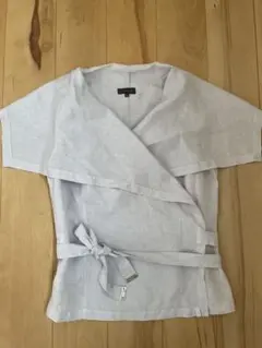 リネン ラップスタイル ノースリーブシャツ