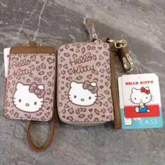 Hello Kitty ヒョウ柄パスケース・キーケースセット　プレゼントにも！
