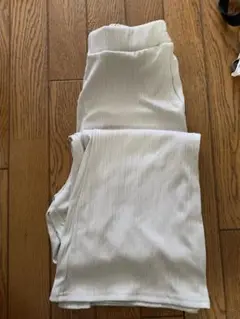 アイボリー シアーワイドパンツ Mサイズ
