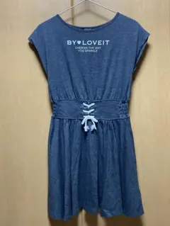 バイラビットBY LOVE IT ワンピース 150 グレー　フレンチスリーブ