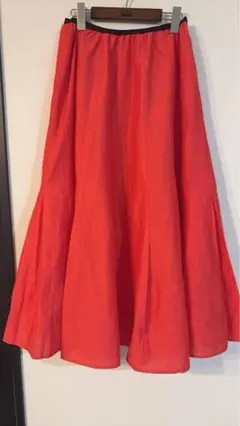 新品未使用❤️BouJeloud リネン フレアロングスカート 赤