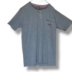 マリクレールオム　ボタン付き Tシャツ　グレー（M）メンズ　ボタン　美品