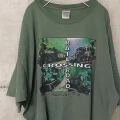 GILDAN 古着 RAILROAD CROSSING 2XL カーキ 2XL