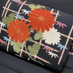 11-4 美品!高級 九寸名古屋帯 人気帯 塩瀬 金駒刺繍