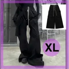 ナイロン カーゴパンツ 韓国 XL 黒 Mijko Rick好きな方 ワイド